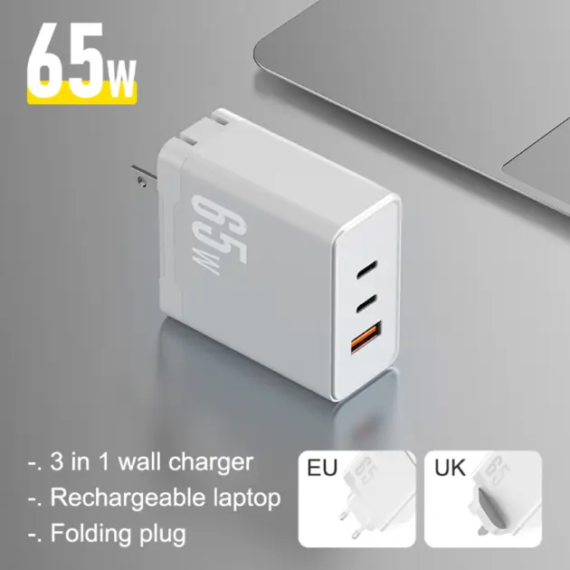 65W GaN Multi-Port Charger - UK Plug