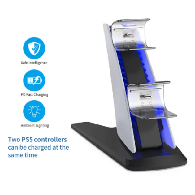 Dual Controller Charging Dock with Blue Light