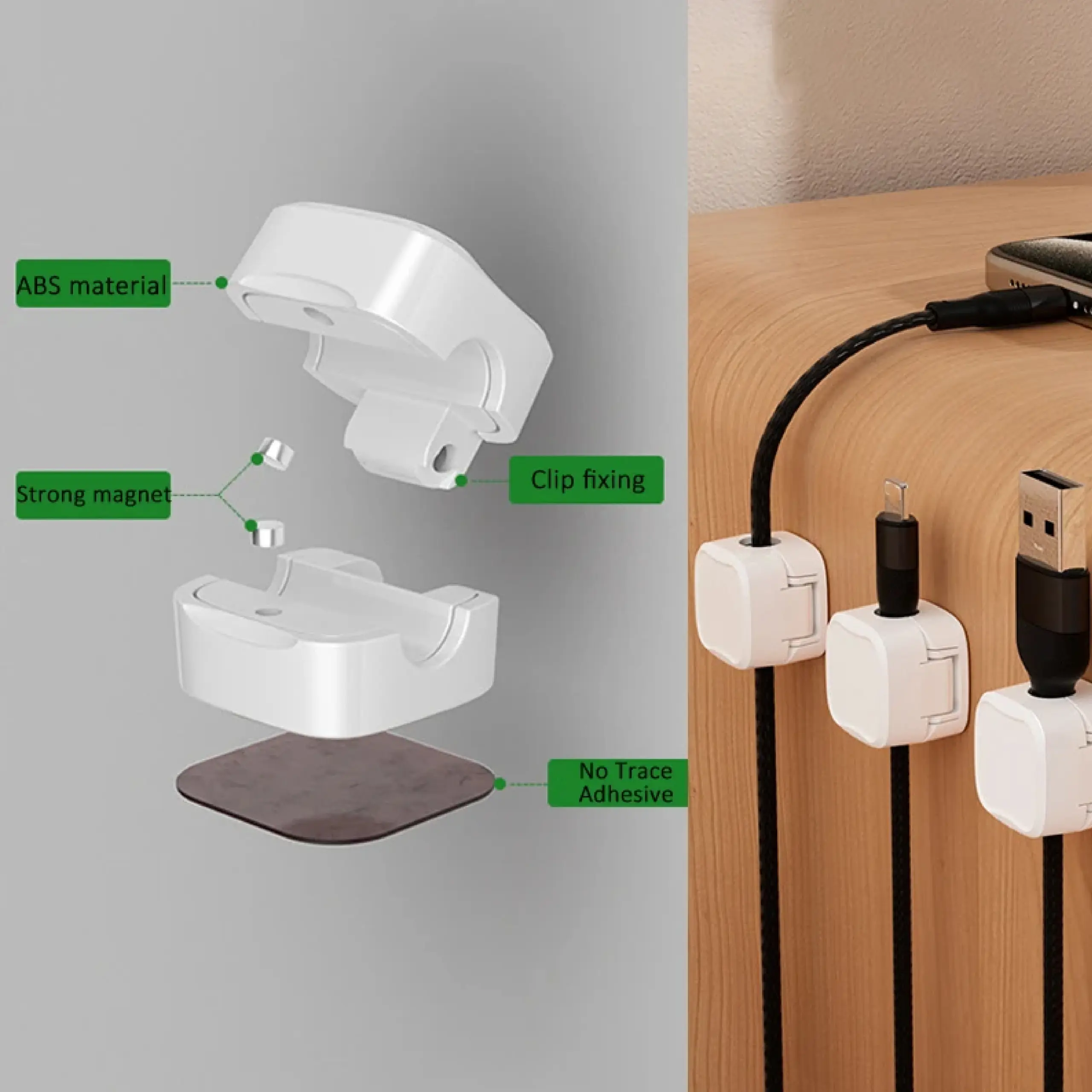 Magnetic Cable Organizer Clip - الصورة 3